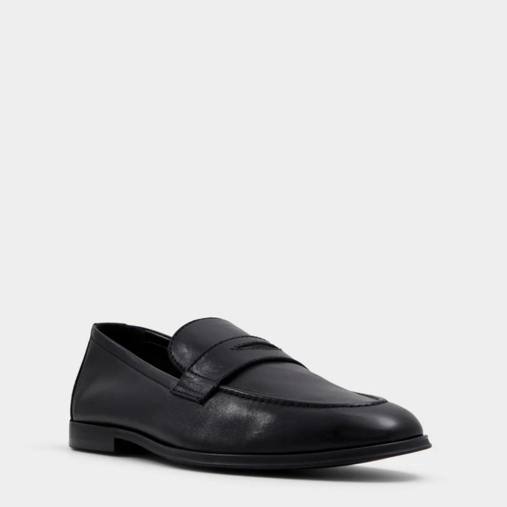 Aldo Classic Black Genuine Leather Slip-On Loafers Sz 8.5